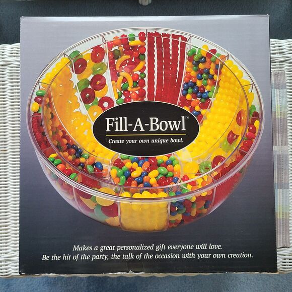 Vintage Fill-A-Bowl Clear Acrylic Party Centerpiece - Create A Unique Design - Picture 1 of 10